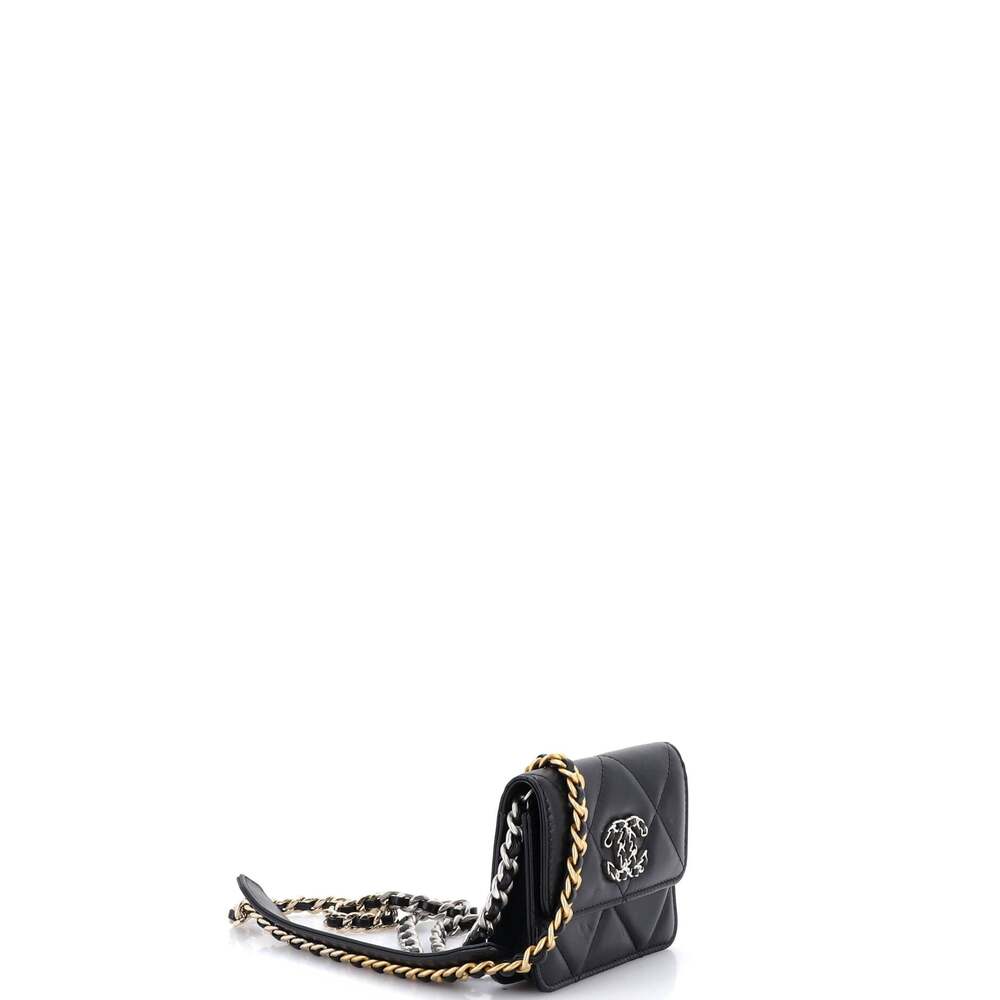 Chanel 19 Card Holder On Chain Quilted #258209C19B - Picture 3 of 7